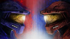 Blue red spartans halo artwork redvsblue fan-made