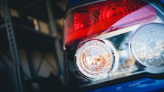 Blue red subaru impreza headlight