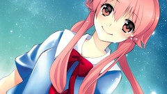 Blue red tears Manga pink hair anime girls school uniforms 