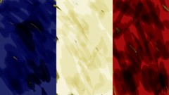 Blue red text paint letters France Brooklyn Flags Taxi colors 