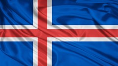 Blue red white Flags iceland