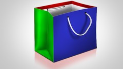 Blue red white Green hands bag colors 3d Photo manipulation