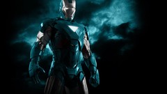 Blue Robots black background Iron Man armor superheroes