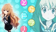 Blue romance Anime school long hair uniforms toradora aisaka 