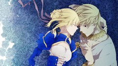 Blue roses saber anime girls fate stay night gilgamesh fate 