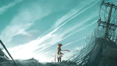 Blue ruins paintings Wolves scarfs