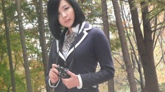 Blue school asians tan models black hair Korean Ryu Ji Hye