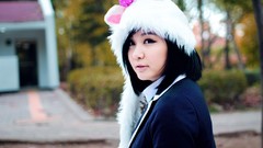 Blue school asians tan models black hair Korean Ryu Ji Hye