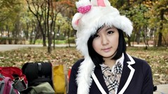 Blue school asians tan models black hair Korean Ryu Ji Hye