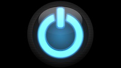 Blue shiny effects electric power button