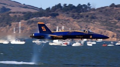 Blue shockwave F A-18 Hornet