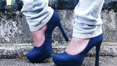 Blue Shoes jeans high heels