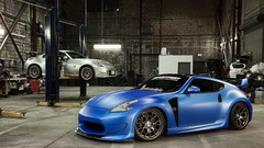 Blue silver Garages nissan 370z Nissan Fairlady Z33 350Z