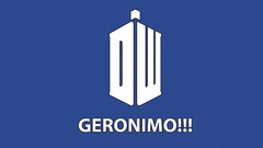 Blue simple Doctor Who tardis minimalistic geronimo