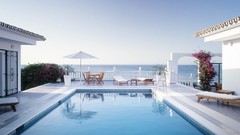 Blue skies swimming pools