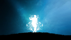 Blue sky abstract vector spirit shapes human