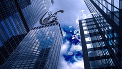 Blue Skyscrapers cityscapes vectors