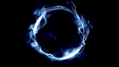 Blue smoke abstract rings glowing