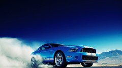 Blue smoke ford mustang shelby gt500 skyscapes