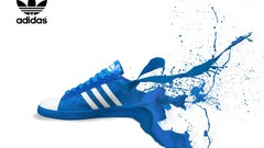 Blue sneakers Shoes white background Adidas