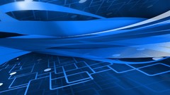 Blue squares abstract lines dots schematic