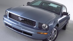 Blue studio vehicles Ford mustang