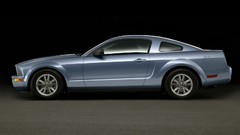 Blue studio vehicles Ford mustang