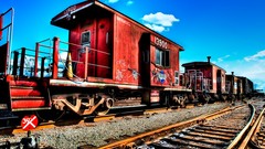 Blue sun red multicolor