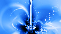 Blue sword abstract