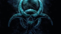 Blue symbol biohazard