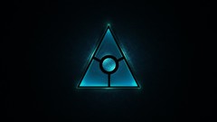 Blue Symbols black background symbol digital art Illuminati 