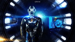 Blue Technology Robots outer space futuristic infinitum