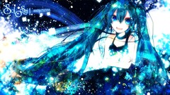 Blue text abstract dress Ribbons happy blue hair smiling long 