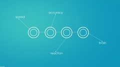 Blue text blue background circles minimalistic