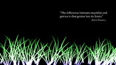 Blue text Green glow black background Albert Einstein Quotes