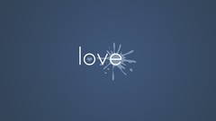 Blue text love simple letters minimalistic