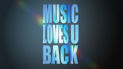 Blue text Music design letters back colors artwork