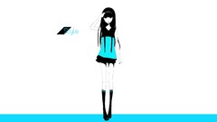 Blue text Shoes white background skirts long hair anime girls 