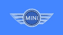 Blue text white mini Typography Cooper Simple Background