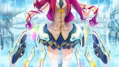 Blue tie stockings blondes skirts anime girls blue eyes school 