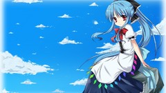 Blue touhou dress long