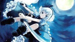 Blue touhou dress night