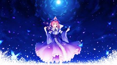 Blue touhou night moon