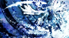 Blue touhou wings dress