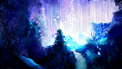 Blue Trees lights outdoors