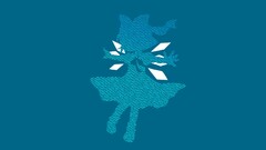 blue Typography simple touhou cirno Minimalism blue background