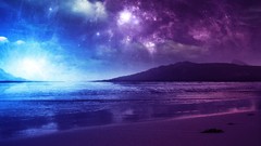 Blue Violet twilight Beaches skies