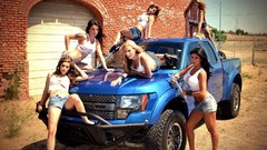 Blue wall woman cars brown legs outsiders