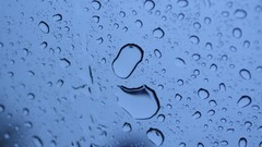 Blue water drops condensation