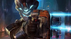 Blue weapons game armor dead space video Neon lights Isaac 